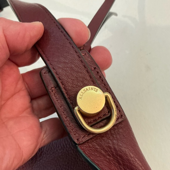 ALLSAINTS, Blake Burgundy Burnt Genuine Leather Shoulder Bag, EUC - Picture 11 of 16